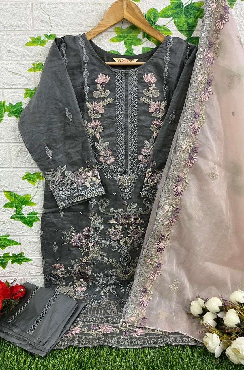 D-332 HIT DESIGN BY DEEPSY SUITS PURE ORGANZA EMBROIDERY STITCHED DRESS