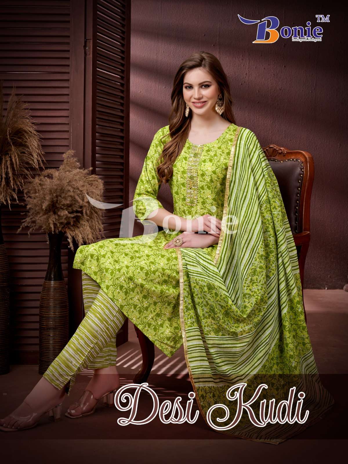 DESI KUDI BY BONIE 1001 TO 1006 SERIES RAYON PRINT HAND WORK STITCHED DRESSES