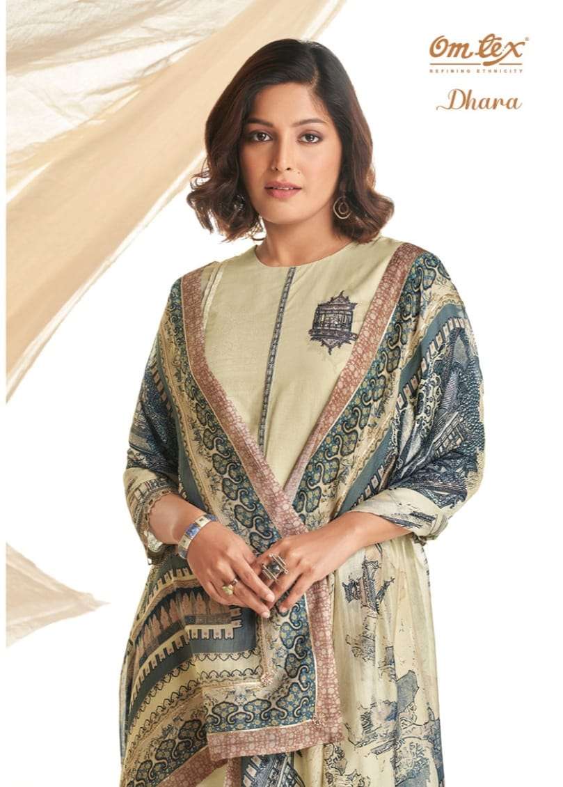 DHARA BY OMTEX 1951-A TO 1951-D SERIES LAWN COTTON PRINT HAND WORK DRESSES