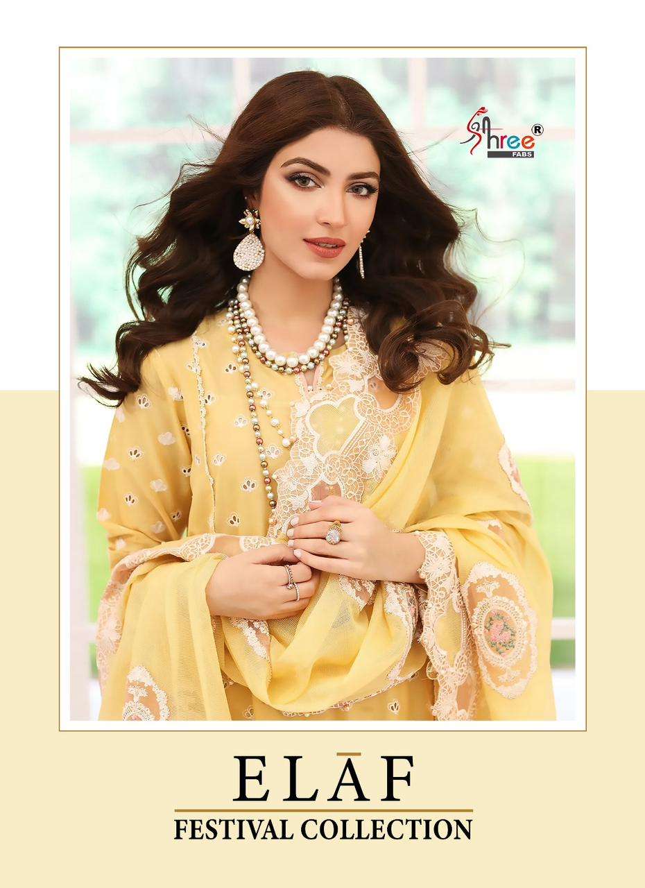 ELAF FESTIVAL COLLECTION BY SHREE FABS 3104 TO 3109 SERIES PURE COTTON WORK PAKISTANI DRESSES