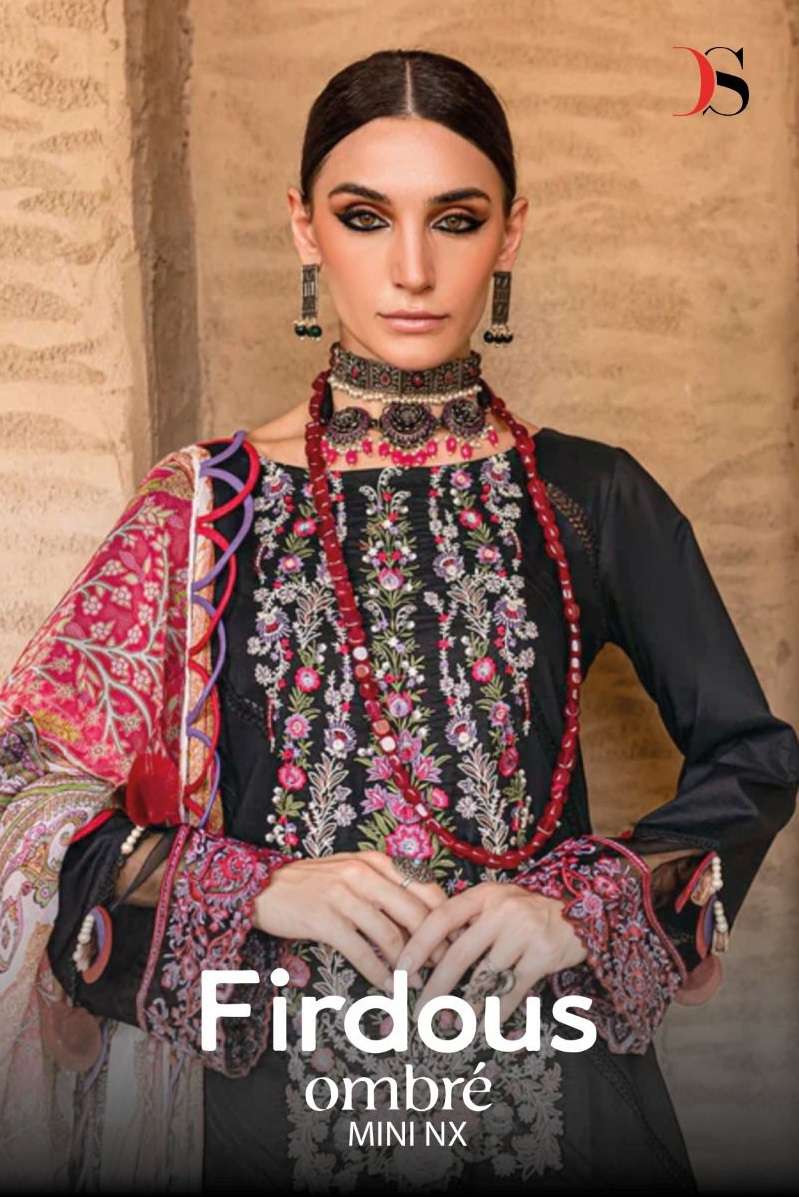 FIRDOUS OMBRE MINI NX BY DEEPSY SUITS PURE COTTON EMBROIDERY PAKISTANI DRESSES