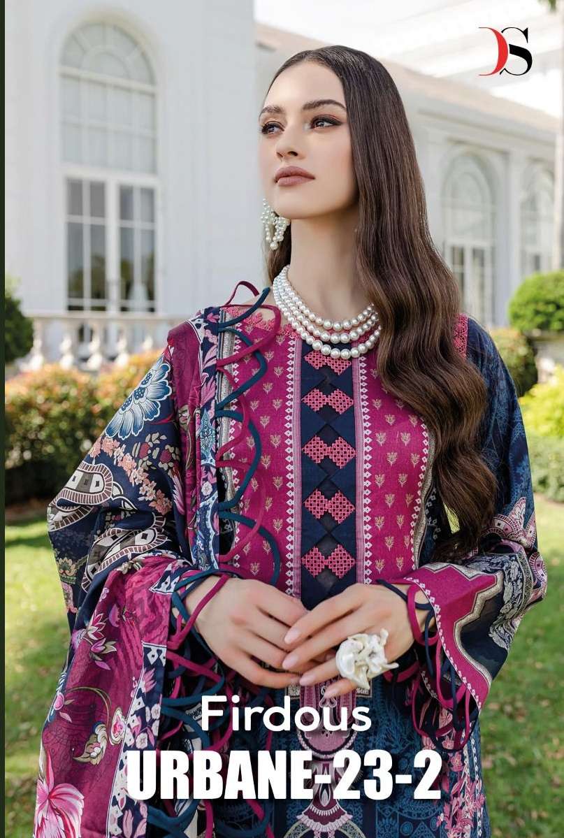 FIRDOUS URBANE-23 VOL-2 BY DEEPSY SUITS 3141 TO 3148 SERIES COTTON WORK PAKISTANI DRESSES