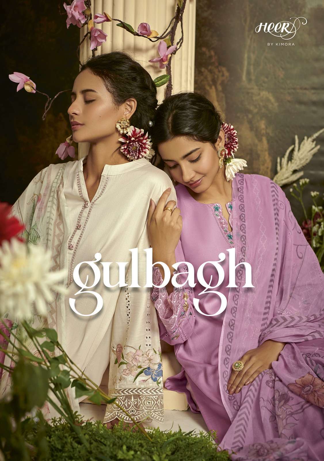 GULBAGH BY HEER 9051 TO 9078 SERIES COTON ORGANZA WORK PAKISTANI CONCEPT COLLECTION