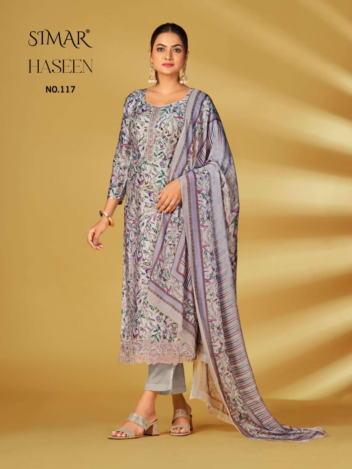 HASEEN BY SIMAR 117 TO 121 SERIES PURE VISCOSE EMBROIDERY DRESSES