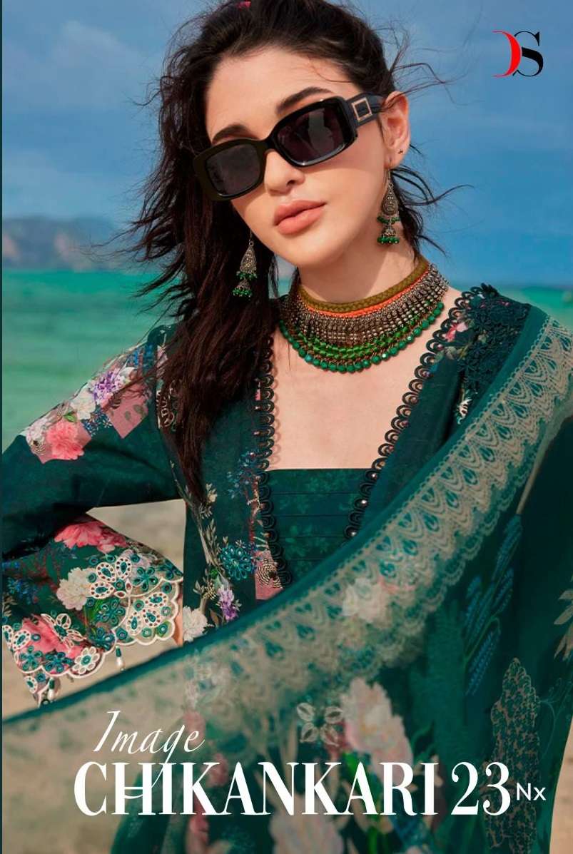 IMAGE CHIKANKARI 23 NX BY DEEPSY SUITS 3121 TO 3128 SERIES COTTON EMBROIDERY PAKISTANI DRESSES