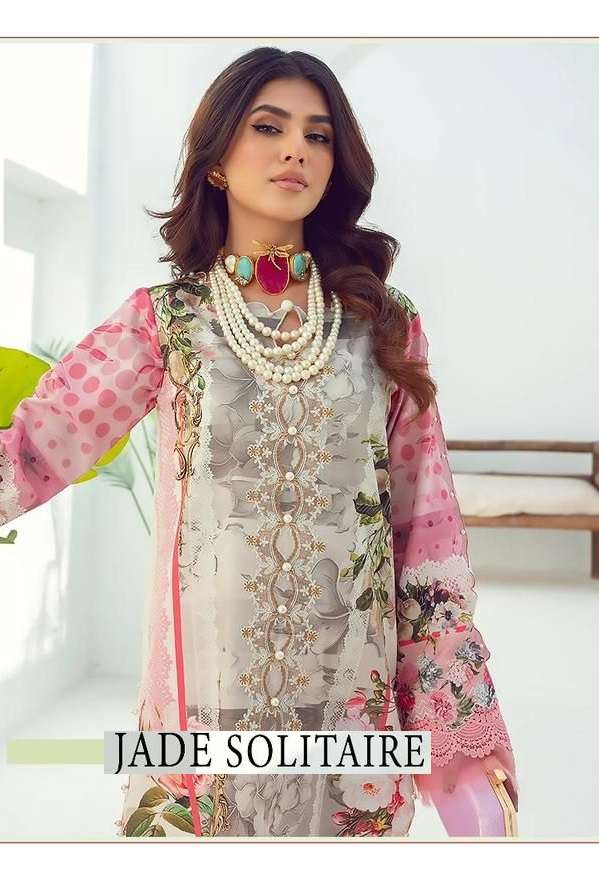 JADE SOLITAIRE BY SHREE FABS 3077 TO 3081 SERIES COTTON EMBROIDERY PAKISTANI DRESSES