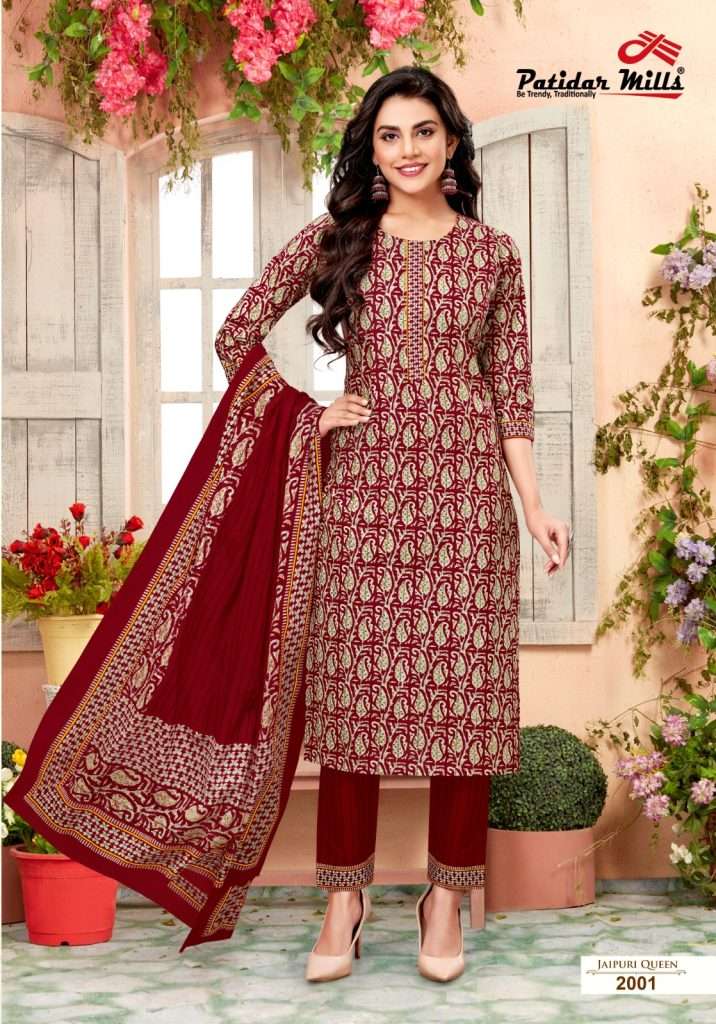 JAIPURI QUEEN VOL-2 BY PATIDAR MILLS 2001 TO 2010 COTTON PRINT STITCHED DRESSES