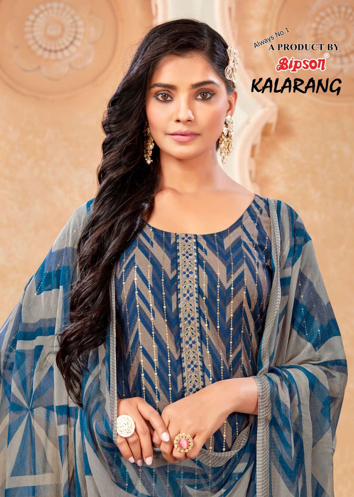 KALARANG 2056-A TO 2056-D SERIES BY BIPSON PURE VISCOSE MUSLIN WORK DRESSES