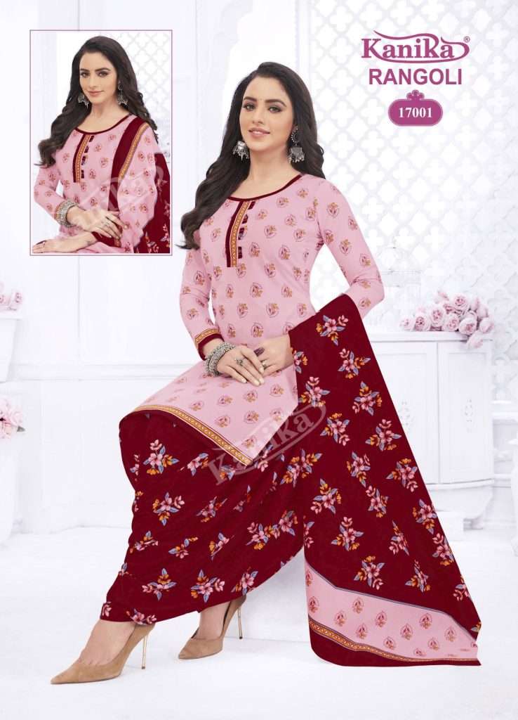 KANIKA RANGOLI BY AQSAWHOLESALE 17001 TO 17010 SERIES PURE COTTON PRINT STITCHED DRESSES