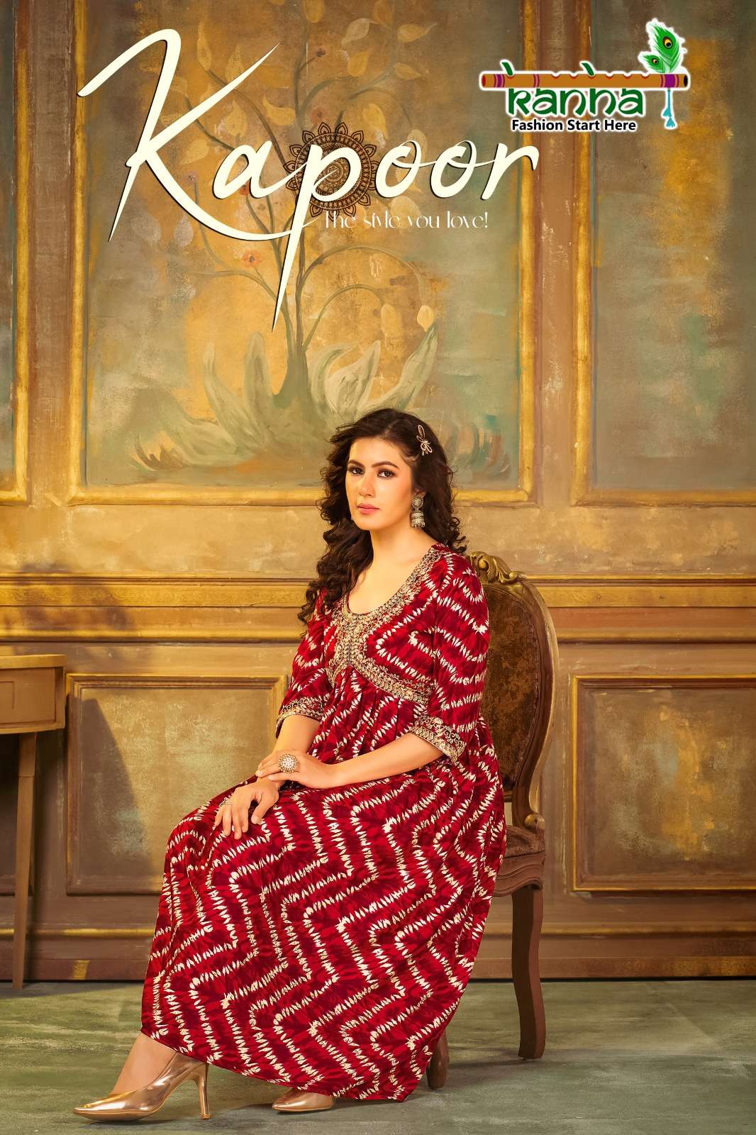 KAPOOR BY KANHA 101 TO 106 SERIES RAYON PRINT LONG KURTIS