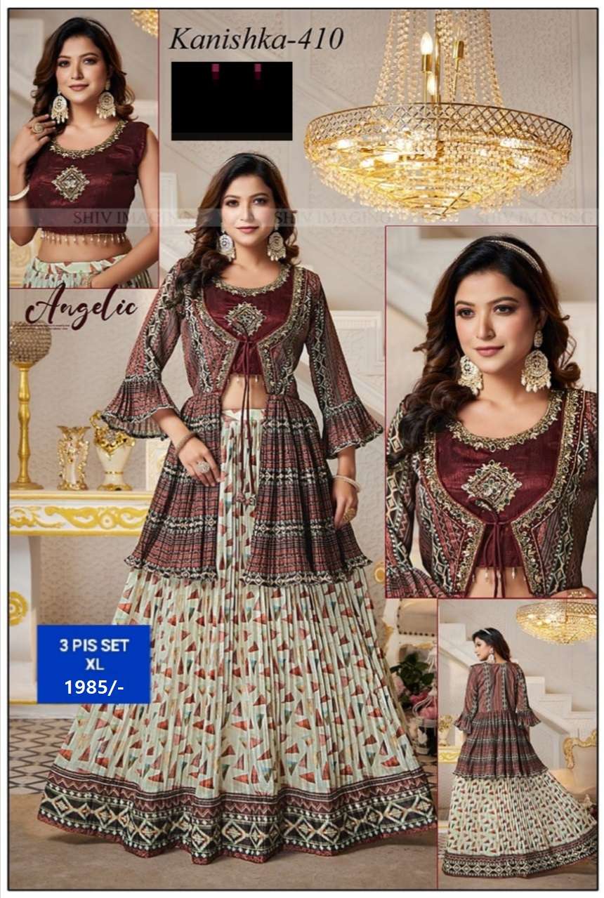 KASHISH VOL-2 BY AQSAWHOLESALE WEDDING WEAR CROP TOP LEHENGAS COLLECTION