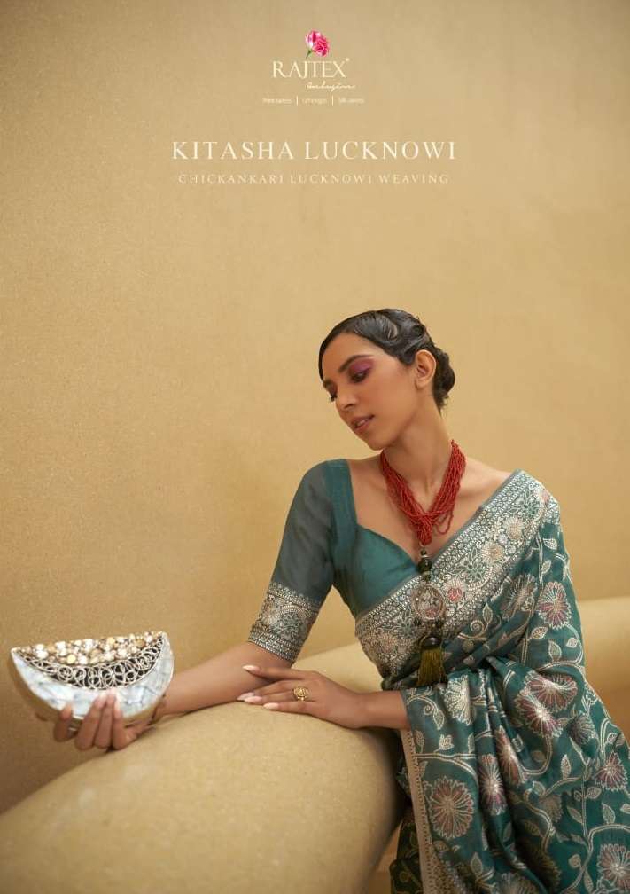 KITASHA LUCKNOWI BY RAJTEX 261001 TO 261006 SERIES CHIKANKARI LUCKNOWI WORK SAREES