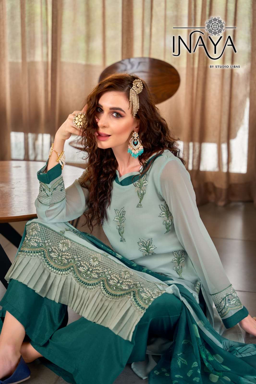 LPC-163 BY INAYA PURE GEORGETTE EMBRODIERY FANCY WORK STITCHED PAKISTANI DRESSES