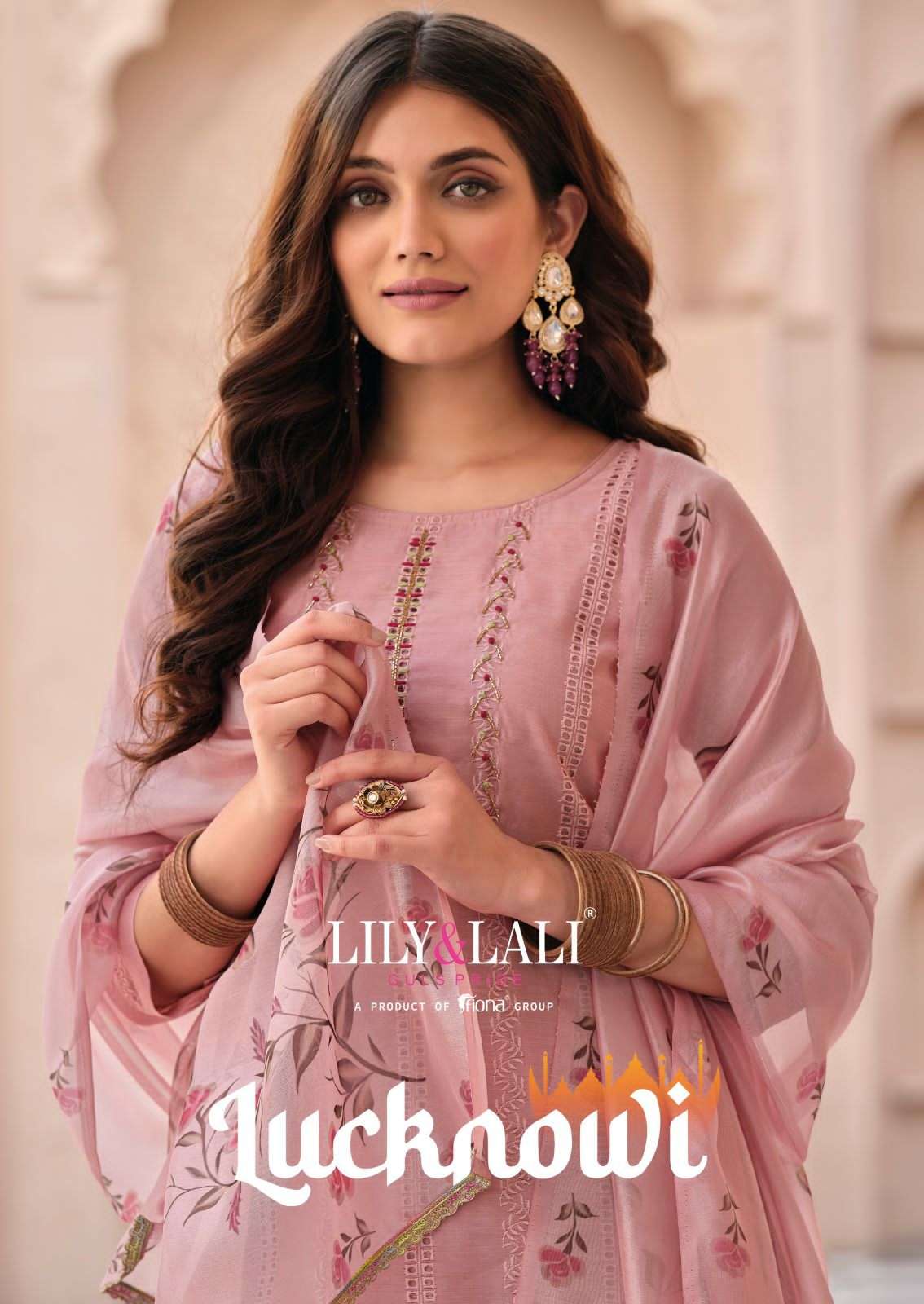 LUCKNOWI BY LILY & LALI 12201 TO 12206 SERIES CHANDERI SILK SCHIFFLI WORK STITCHED DRESSES