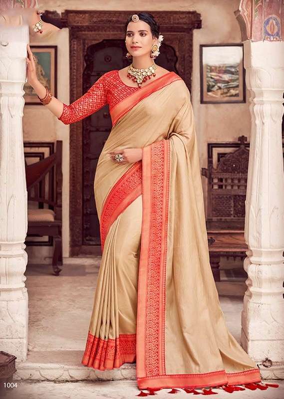 NANDANI BY AQSAWHOLESALE 1001 TO 1008 SERIES DOLA BLOOMING BANARASI SAREES