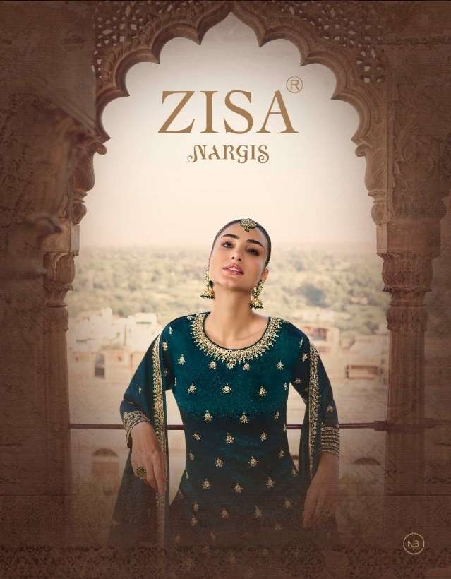 NARGIS BY ZISA 14151 TO 14156 SERIES BLOOMING SILK GEORGETTE WORK DRESSES