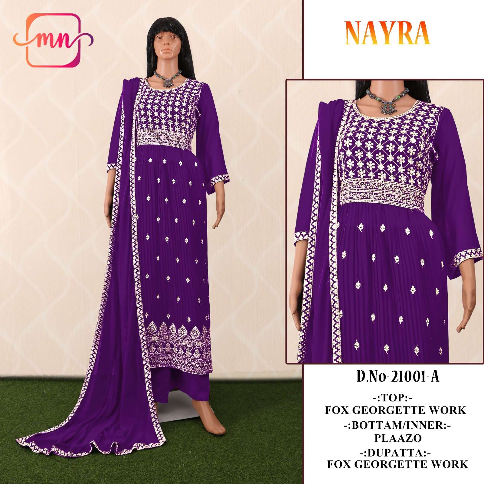 NAYRA VOL-2 BY MAHERA NX 21001-A TO 21001-D SERIES FAUX GEORGETTE WORK STITCHED DRESSES