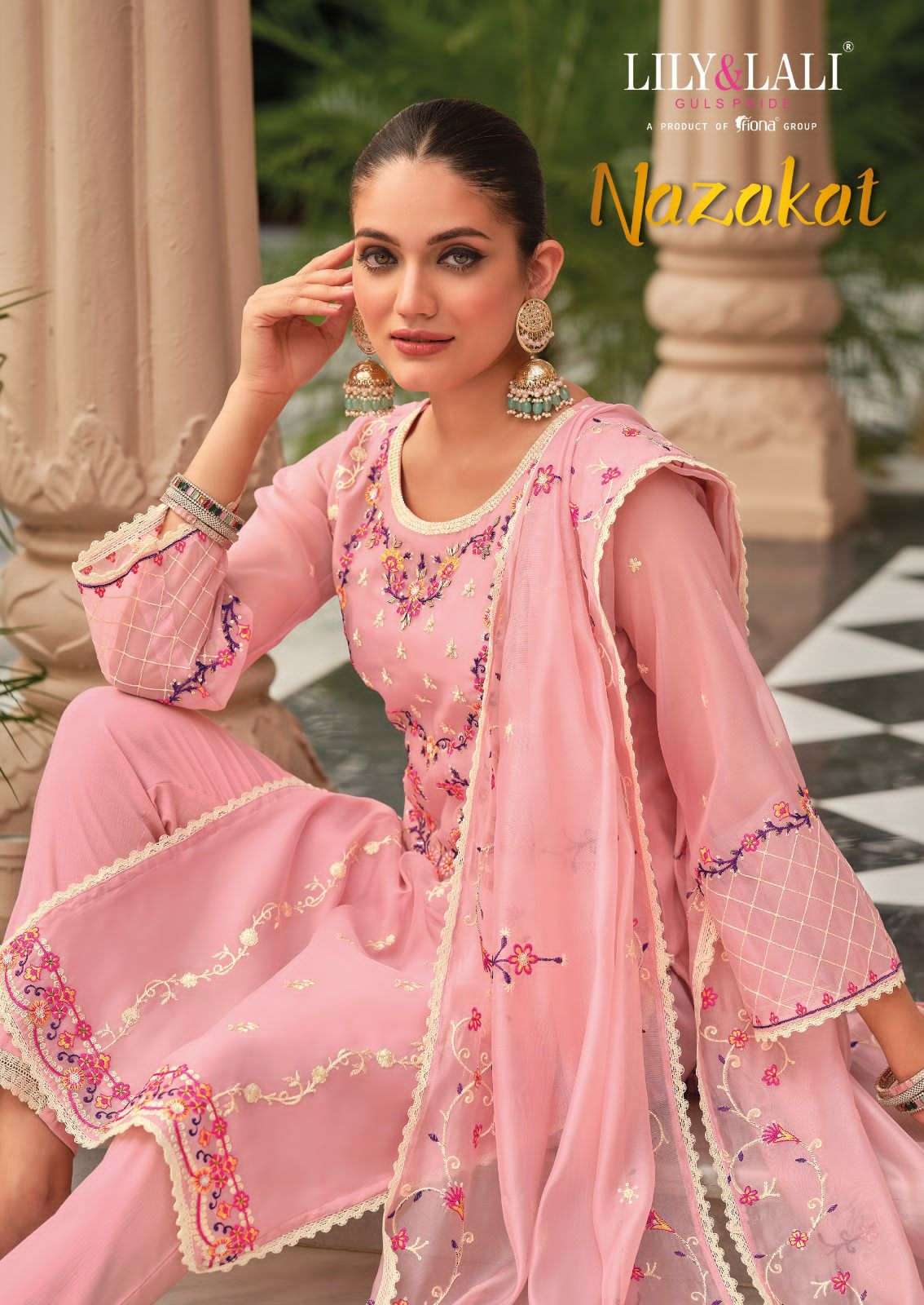 NAZAKAT BY LILY AND LALI 11801 TO 11806 SERIES ORGANZA EMBROIDERY STITCHED DRESSES