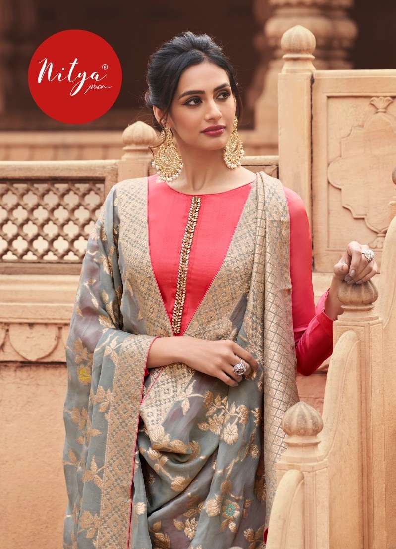 NITYA 501 COLOURS BY LT FABRIC 501-A TO 501-C SERIES ORGANZA HAND WORK DRESSES