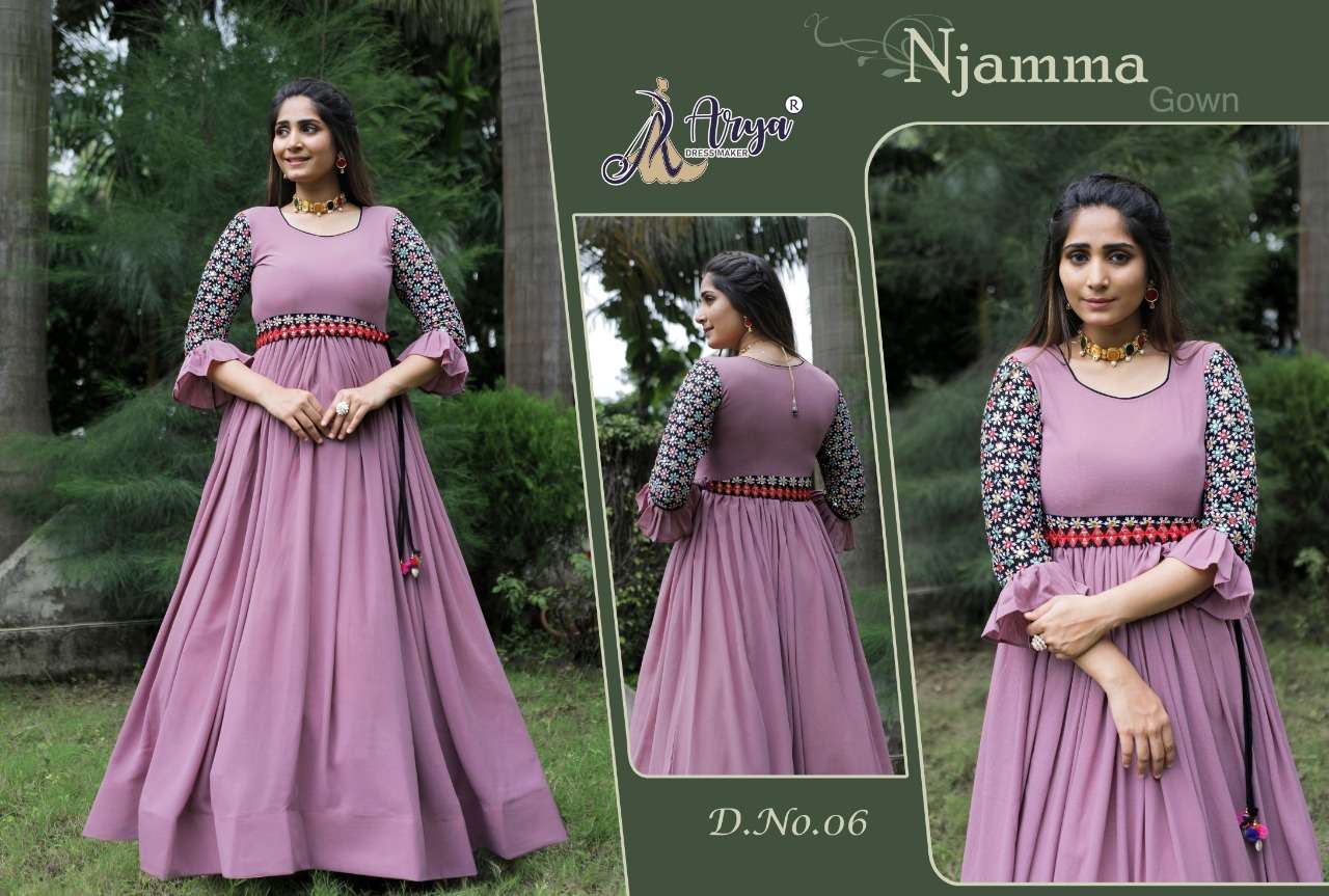 NJAMMA BY ARYA DRESS MAKER 01 TO 05 SERIES IMPORTED PRINT WORK GOWNS