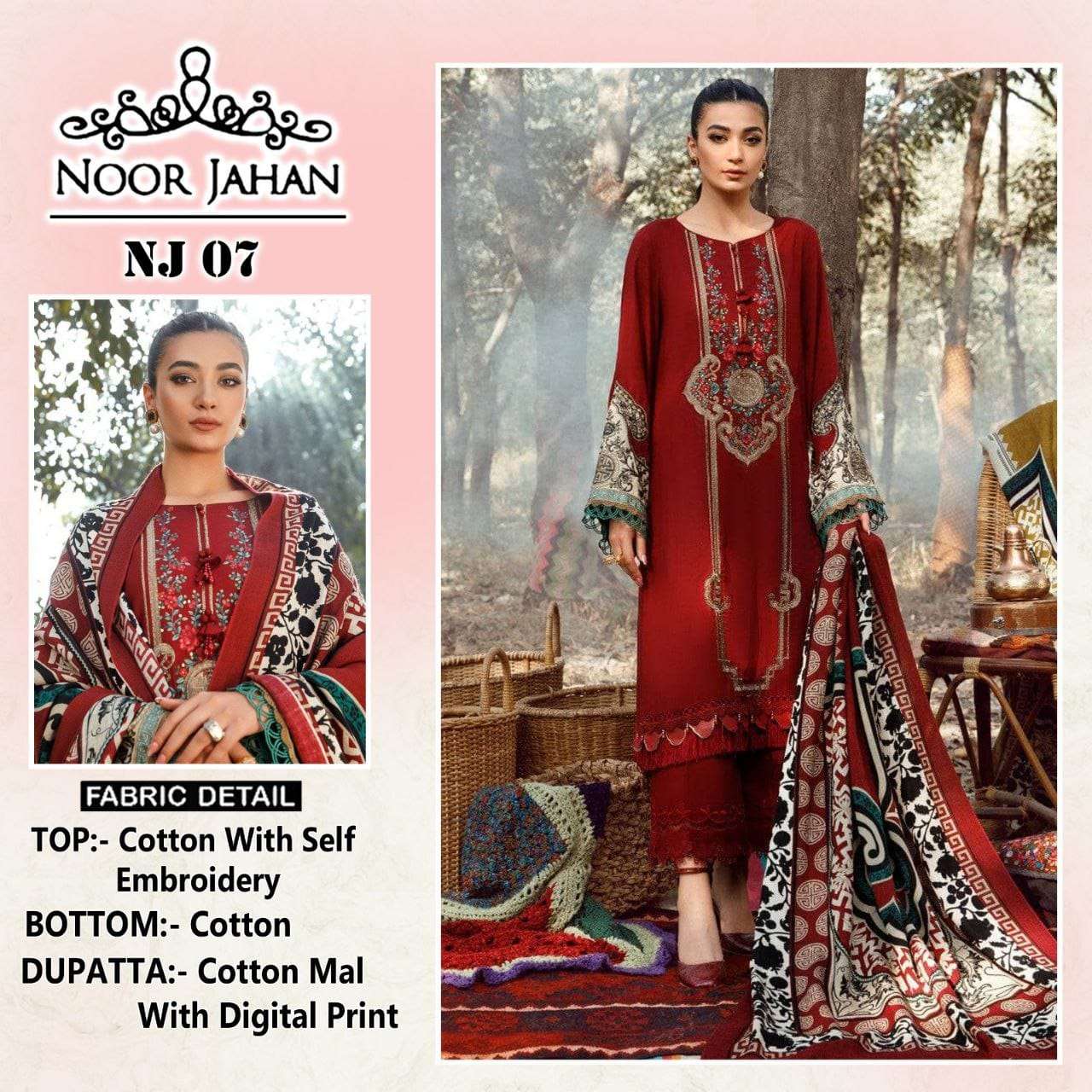 NOOR JAHAN 07 HIT DESIGN BY AQSAWHOLESALE COTTON EMBROIDERY PAKISTANI DRESS