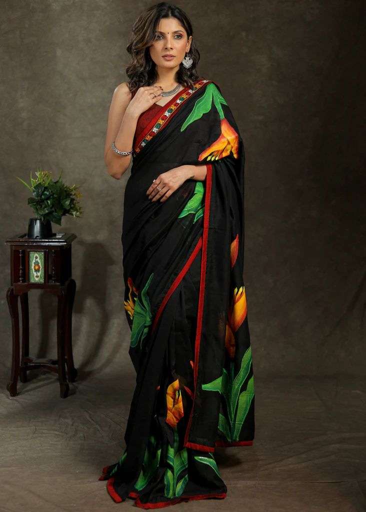 NT-381 HIT DESIGN BY AQSAWHOLESALE HEAVY MODAL SILK PRINT SAREE