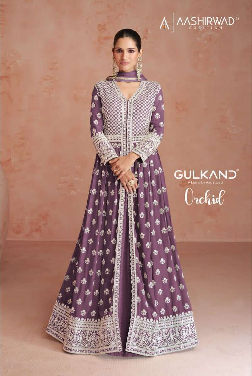 ORCHID BY AASHIRWAD CREATION 9597 TO 9601 SERIES GEORGETTE EMBROIDERY STITCHED DRESSES