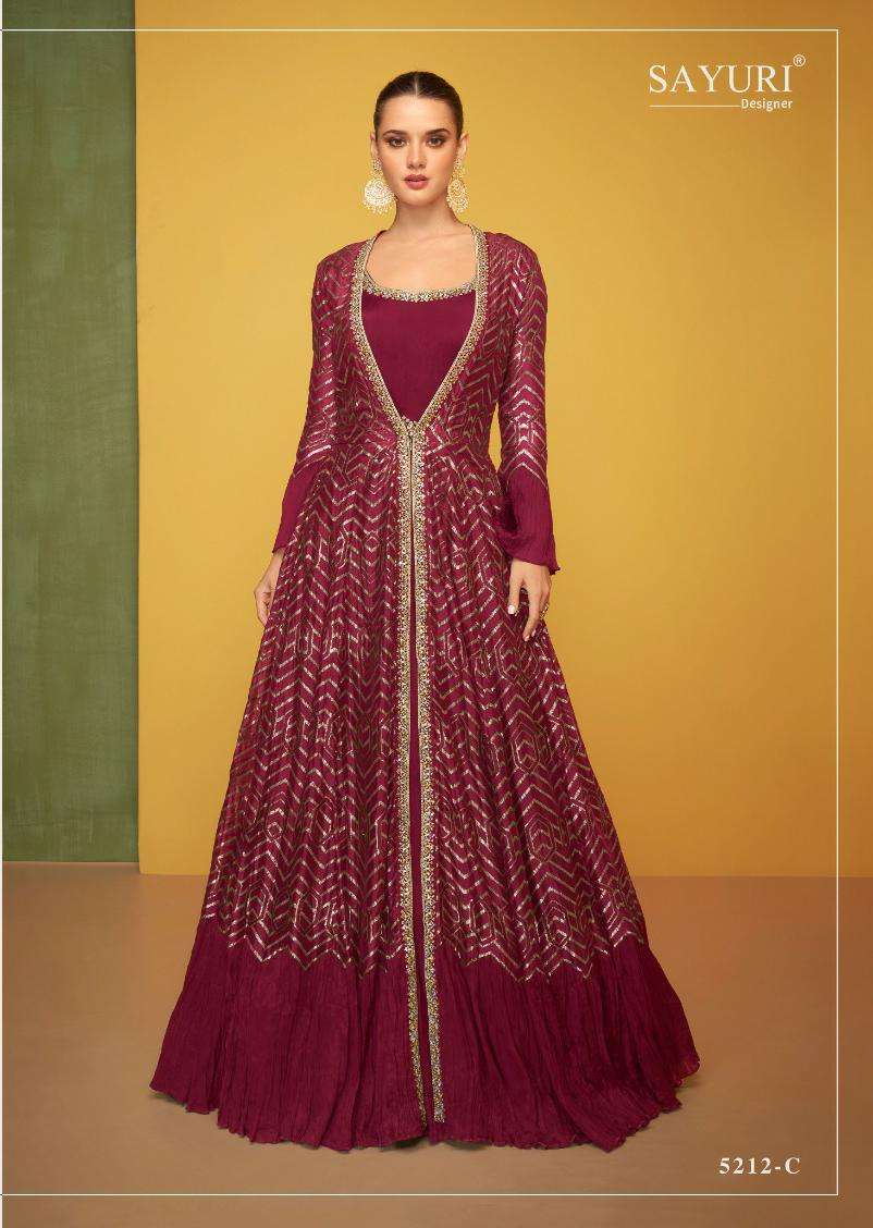 PETALS CLASSIC BY SARURI 5212-A TO 5212-D SIREIS PREMIUM SILK EMBROIDERY WORK DRESSES