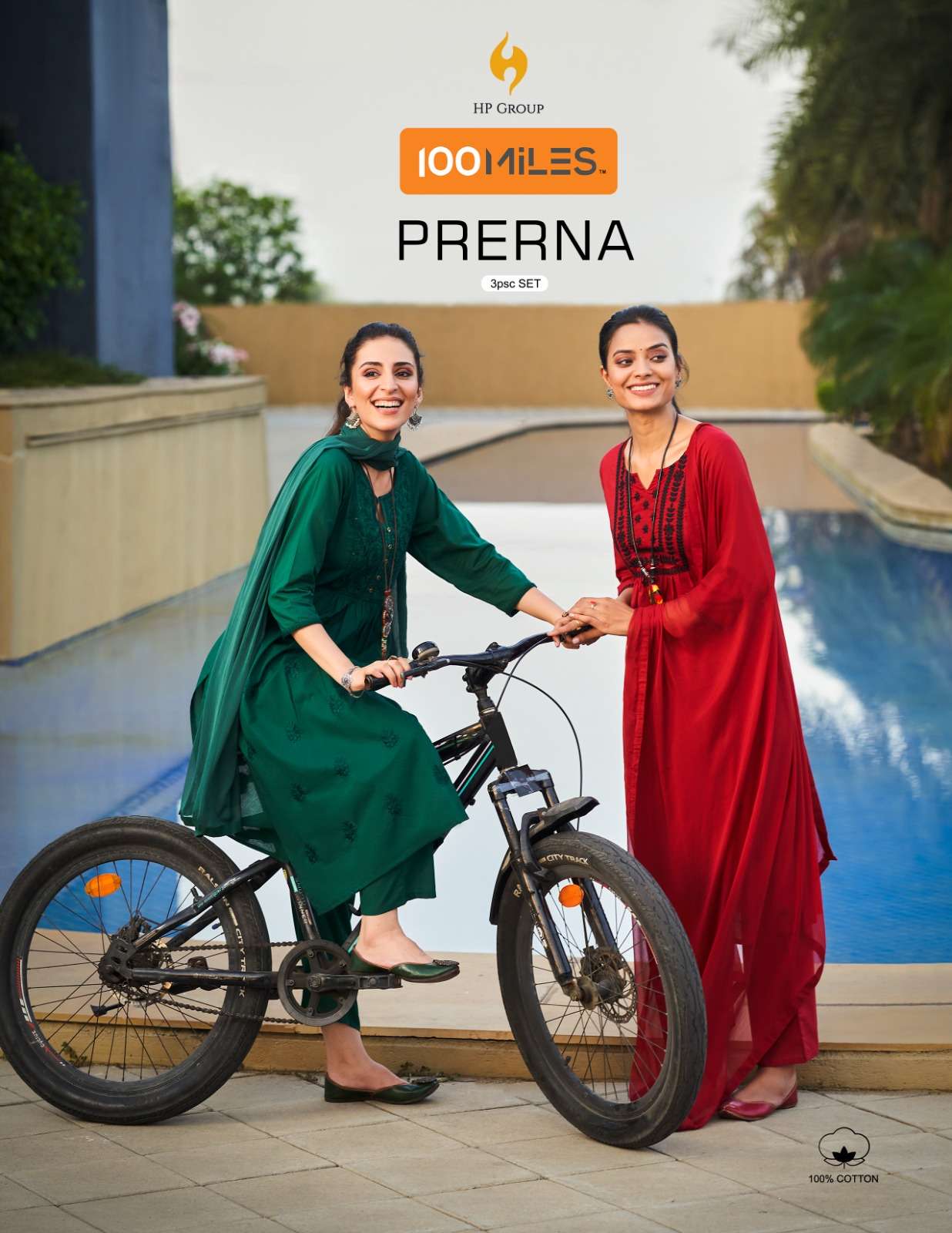 PRERNA BY 100 MILES 101 TO 104 SERIES PURE CAMBRIC COTTON STITCHED DRESSES