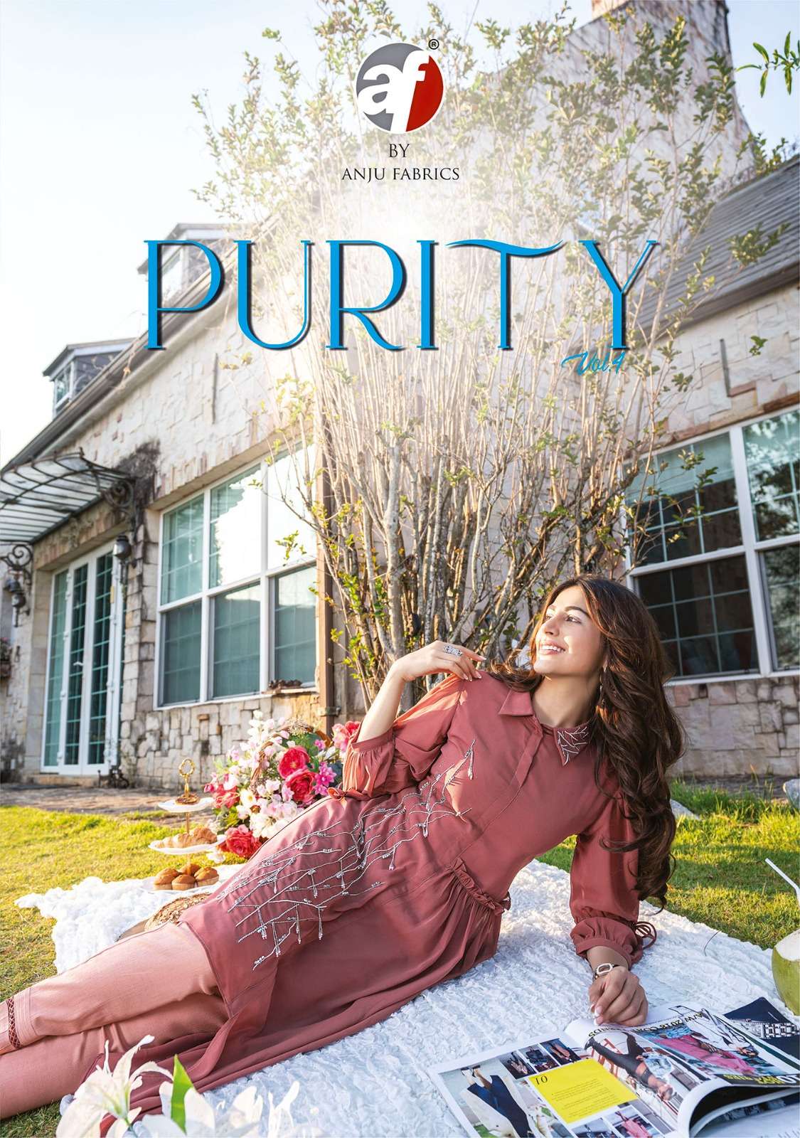 PURITY VOL-4 BY ANJU FABRICS 2991 TO 2996 SERIES FAUX GEORGETE WORK STITCHED TUNICS