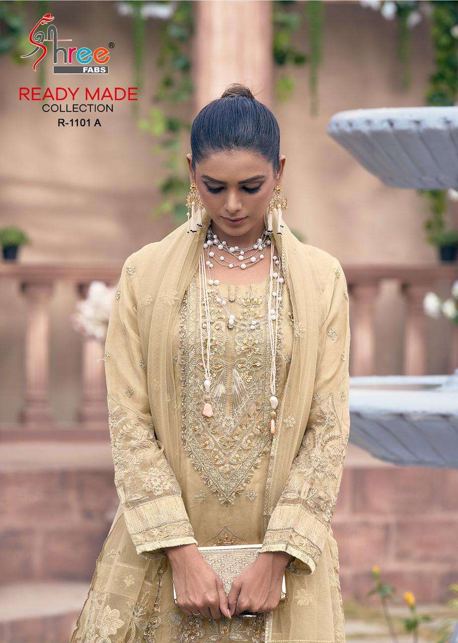 R-1101 NX BY SHREE FABS ORGANZA HEAVY EMBROIDERY STITCHED PAKISTANI DRESS