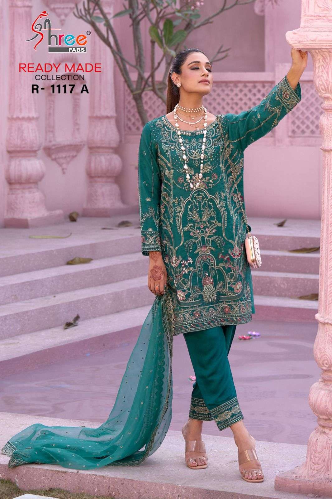 R-1117 NX BY SHREE FABS ORGANZA EMBROIDERY WORK PAKISTANI DRESSES