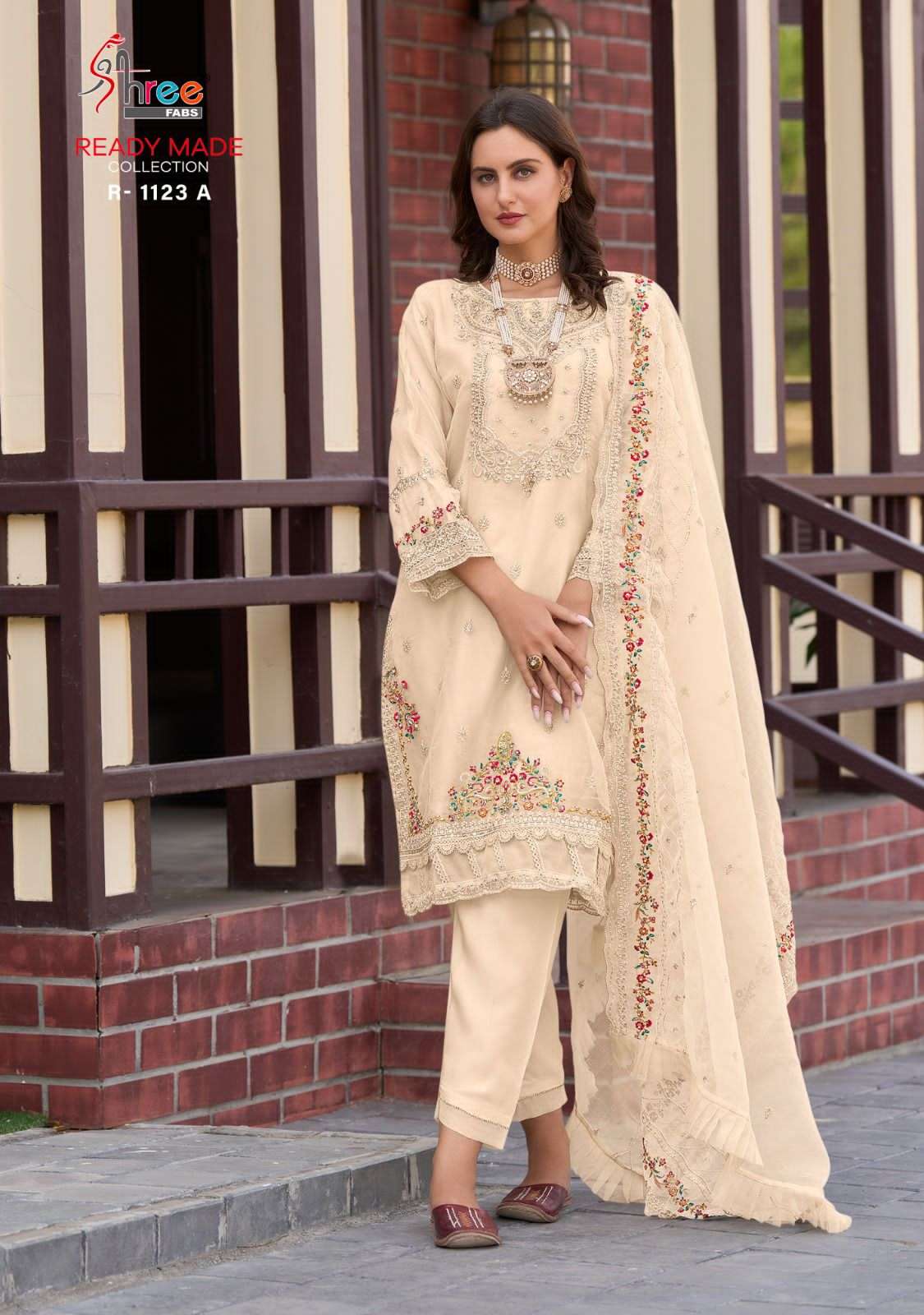 R-1123 NX BY SHREE FABS ORGANZA EMBROIDERY PAKISTANI STITCHED DRESSES