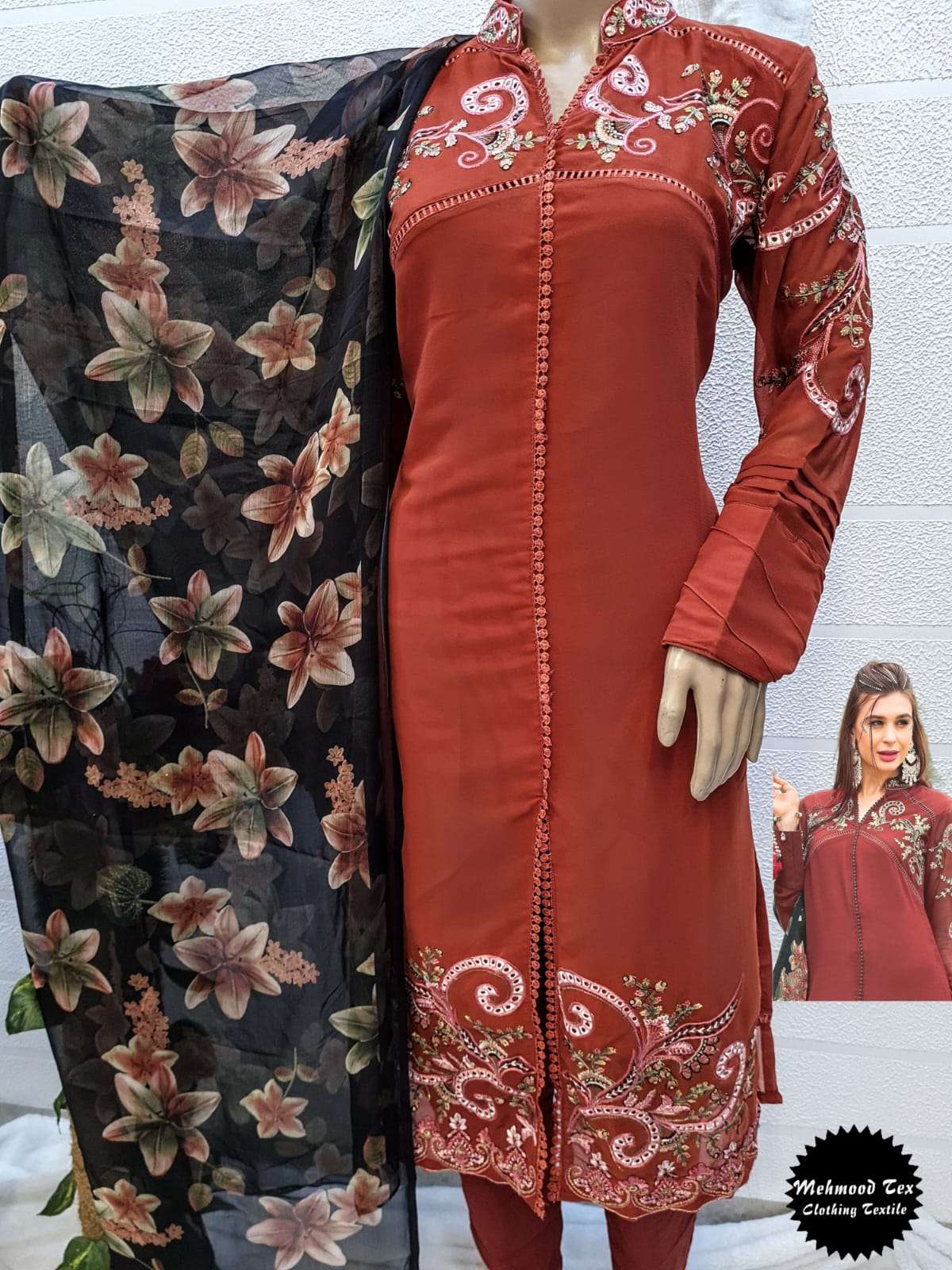 READYMADE VOL-26 BY MEHBOOB TEX FAUX GEORGETTE EMBROIDERY STITCHED DRESS