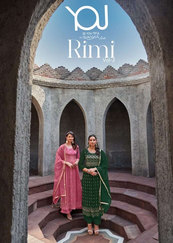 RIMI VOL-2 BY YOU 119 TO 126 SERIES FAUX GEORGETTE EMBROIDERY STTICHED DRESSES