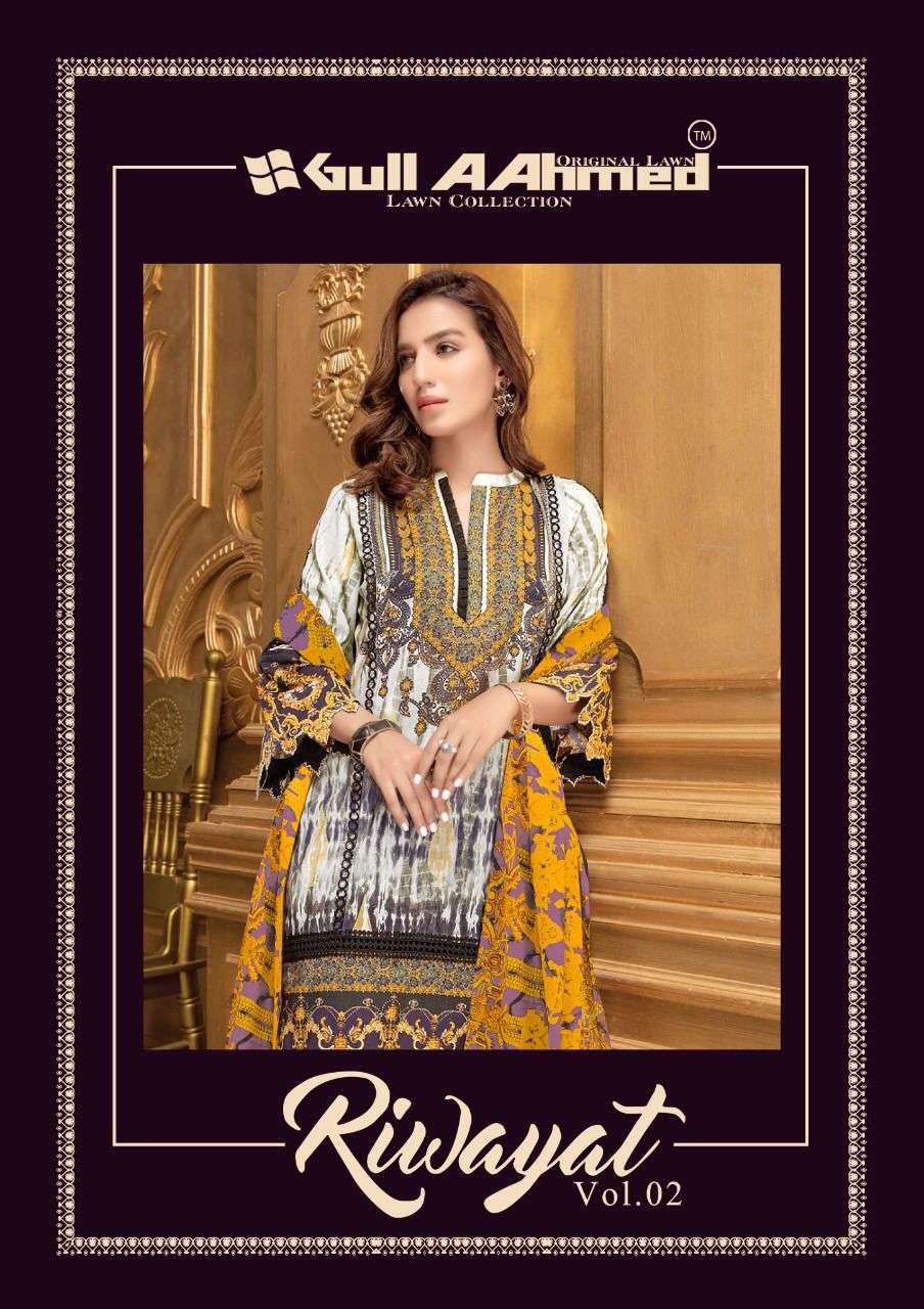 RIWAYAT VOL-2 BY GULL AAHMAD 2001 TO 2006 SERIES PURE LAWN PRINT PAKISTANI DRESSES