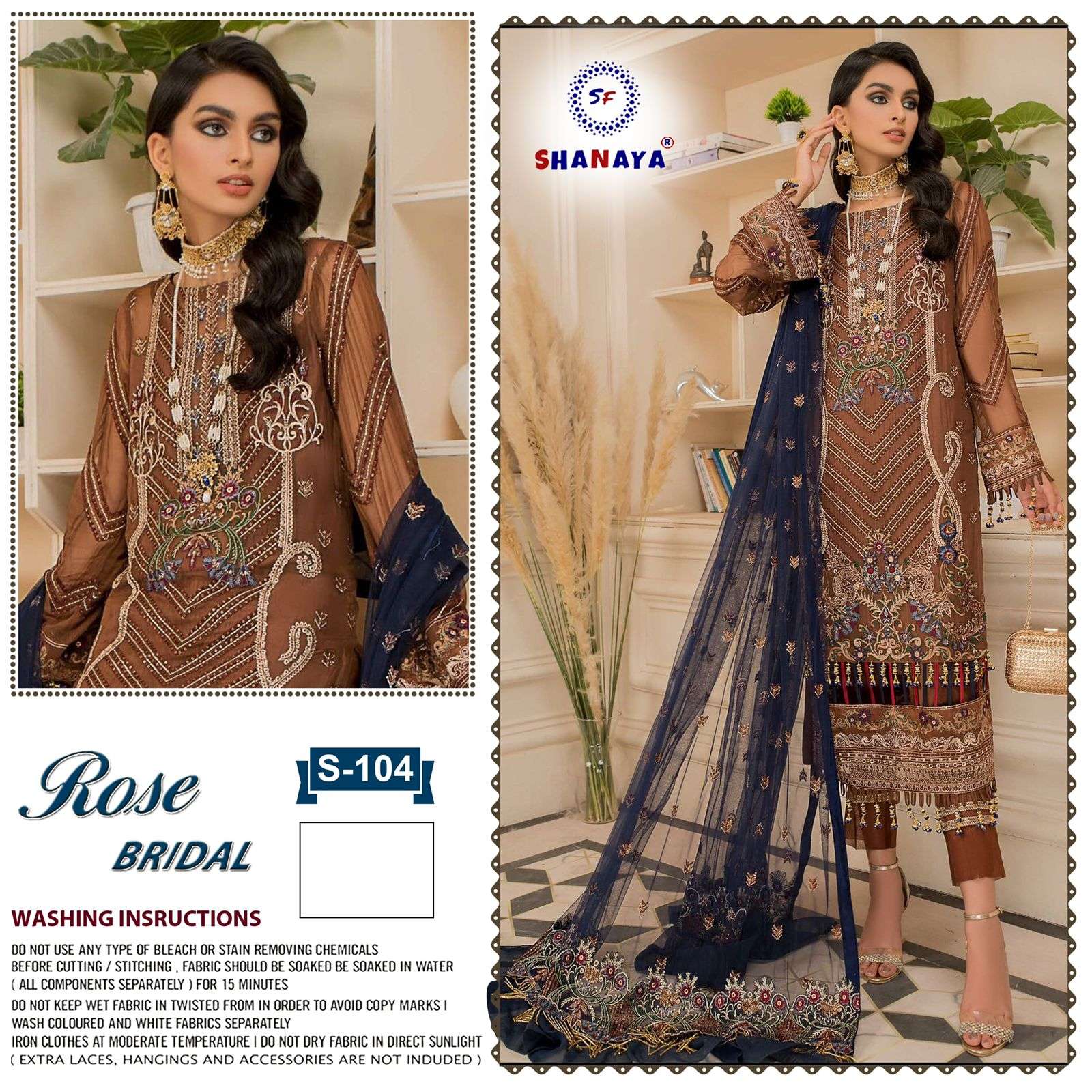 ROSE BRIDAL S-104 BY SHANAYA FASHION HEAVY FAUX GEORGETTE PAKISTANI DRESS