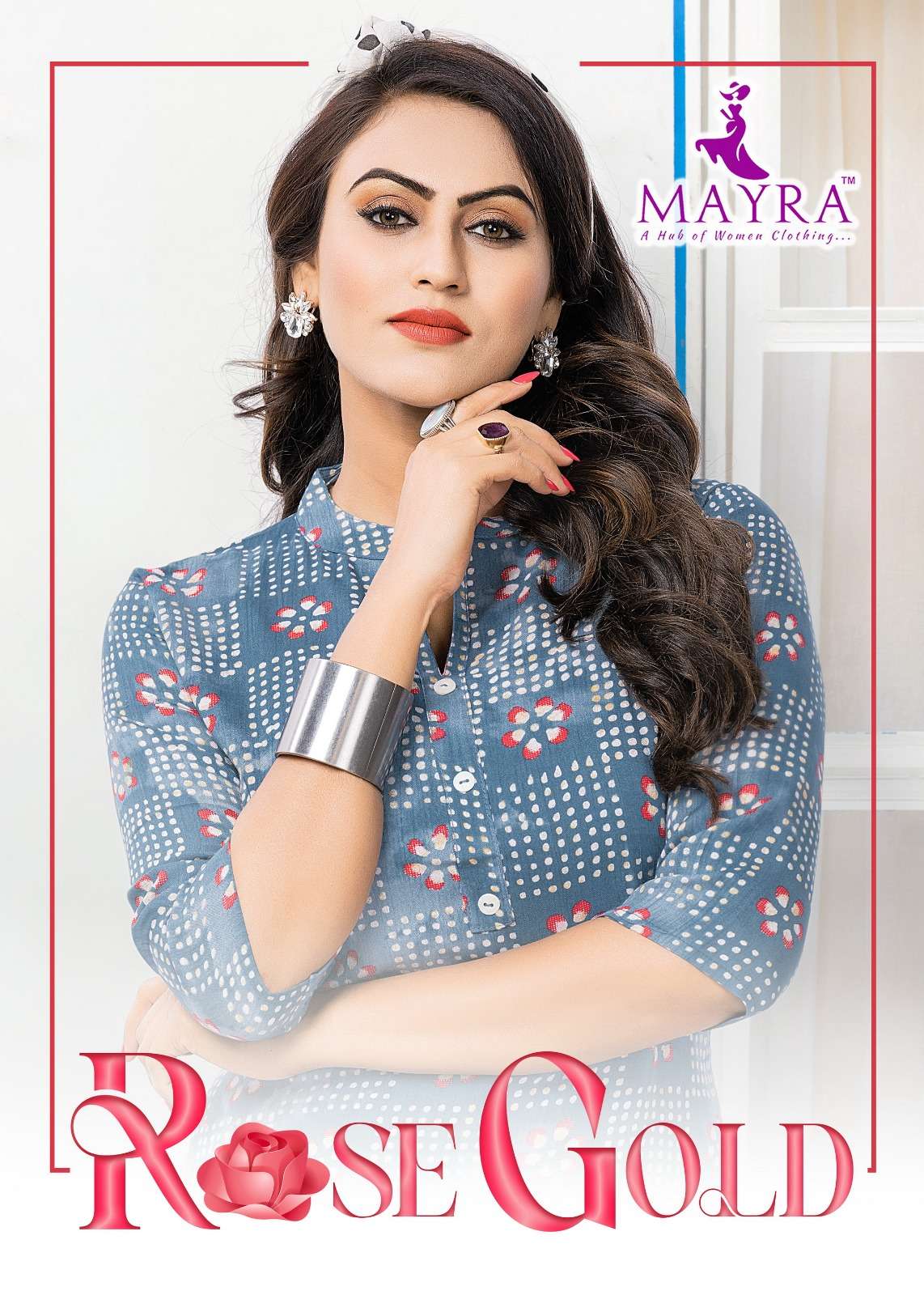 ROSE GOLD BY MAYRA 80171 TO 80176 SERIES CAMBRIC COTTON PRINT SHORT KURTIS