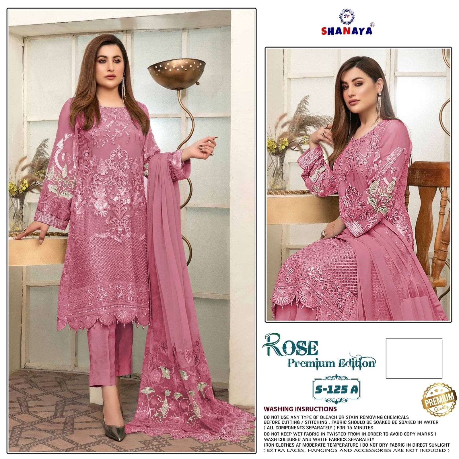 ROSE PREMIUM EDITION S-125 COLOURS BY SHANAYA FASHION 125-A TO 125-F SERIES FAUX GEORGETTE DRESSES