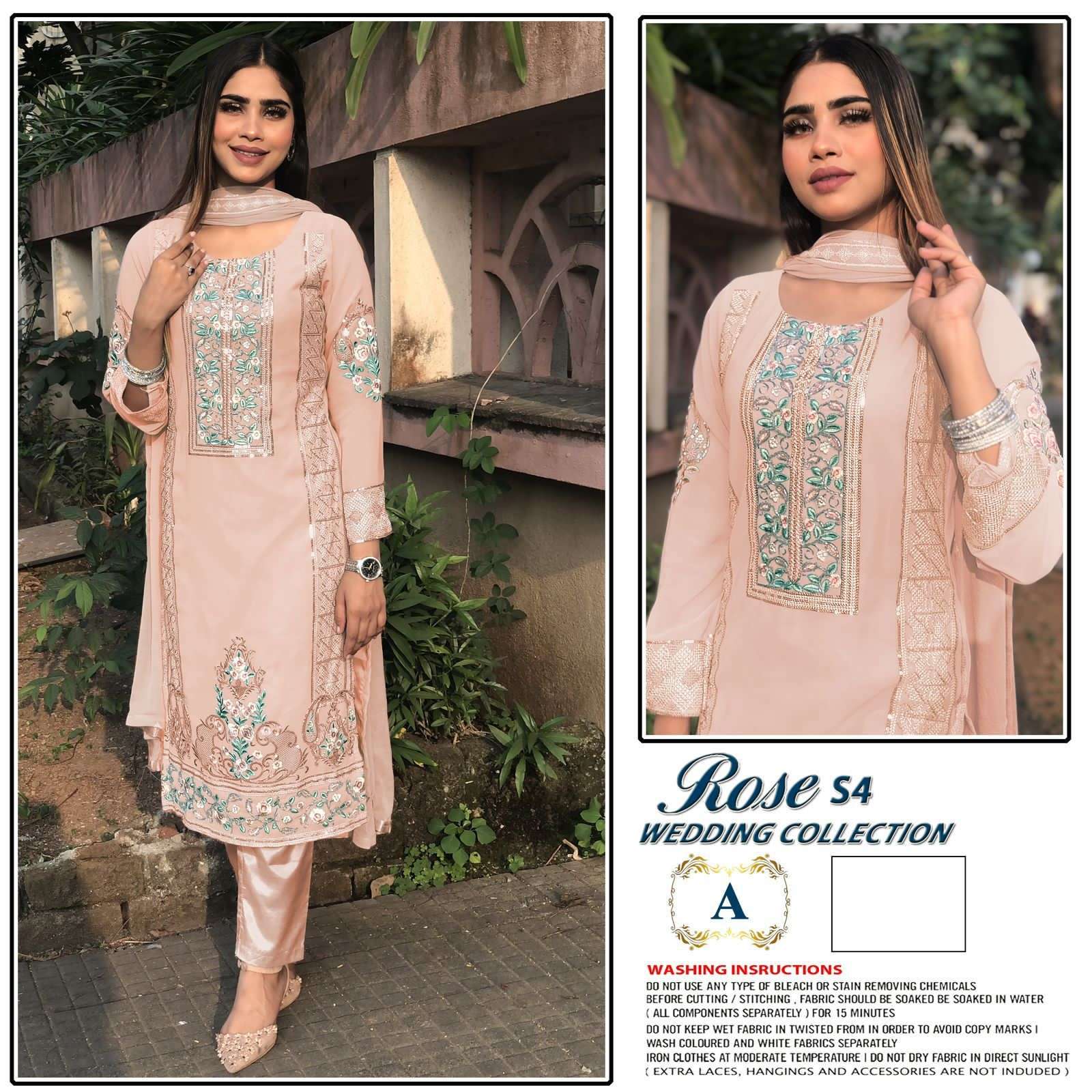 ROSE S4 WEDDING COLLECTION BY SHANAYA FASHION FAUX GEORGETTE EMBROIDERY PAKISTANI DRESSES