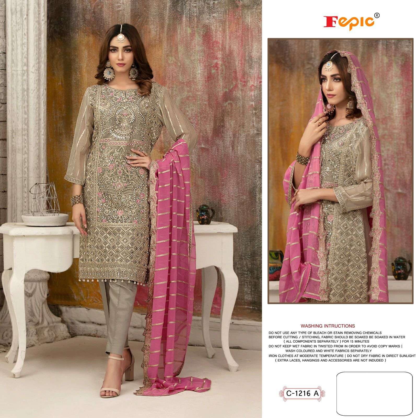 ROSEMEEN 1216 COLOURS BY FEPIC 1216-A TO 1216-D SERIES FAUX WORK PAKISTANI DRESSES