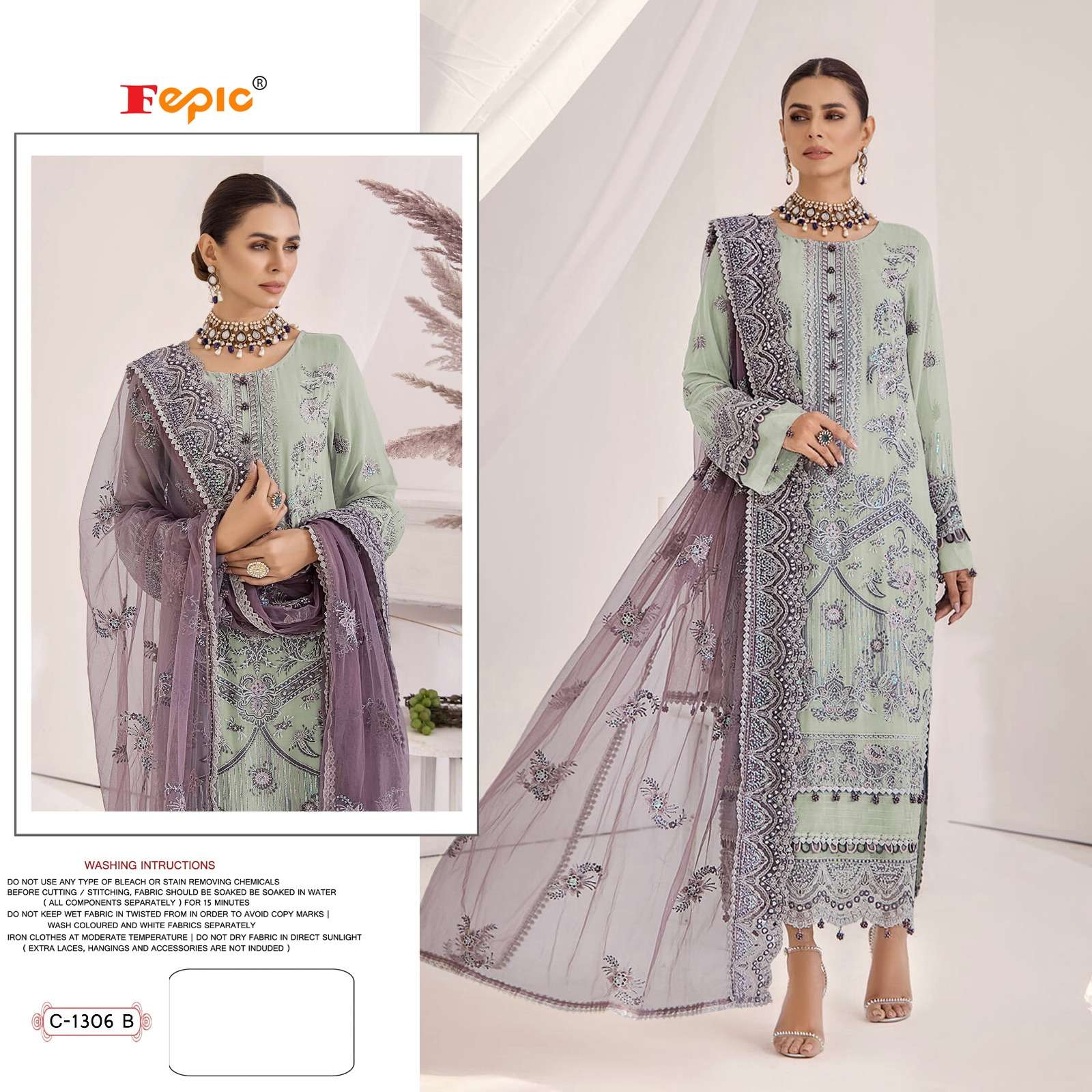 ROSEMEEN 1306 COLOURS BY FEPIC 1306-A TO 1306-C SERIES GEORGETTE EMBROIDERY DRESSES