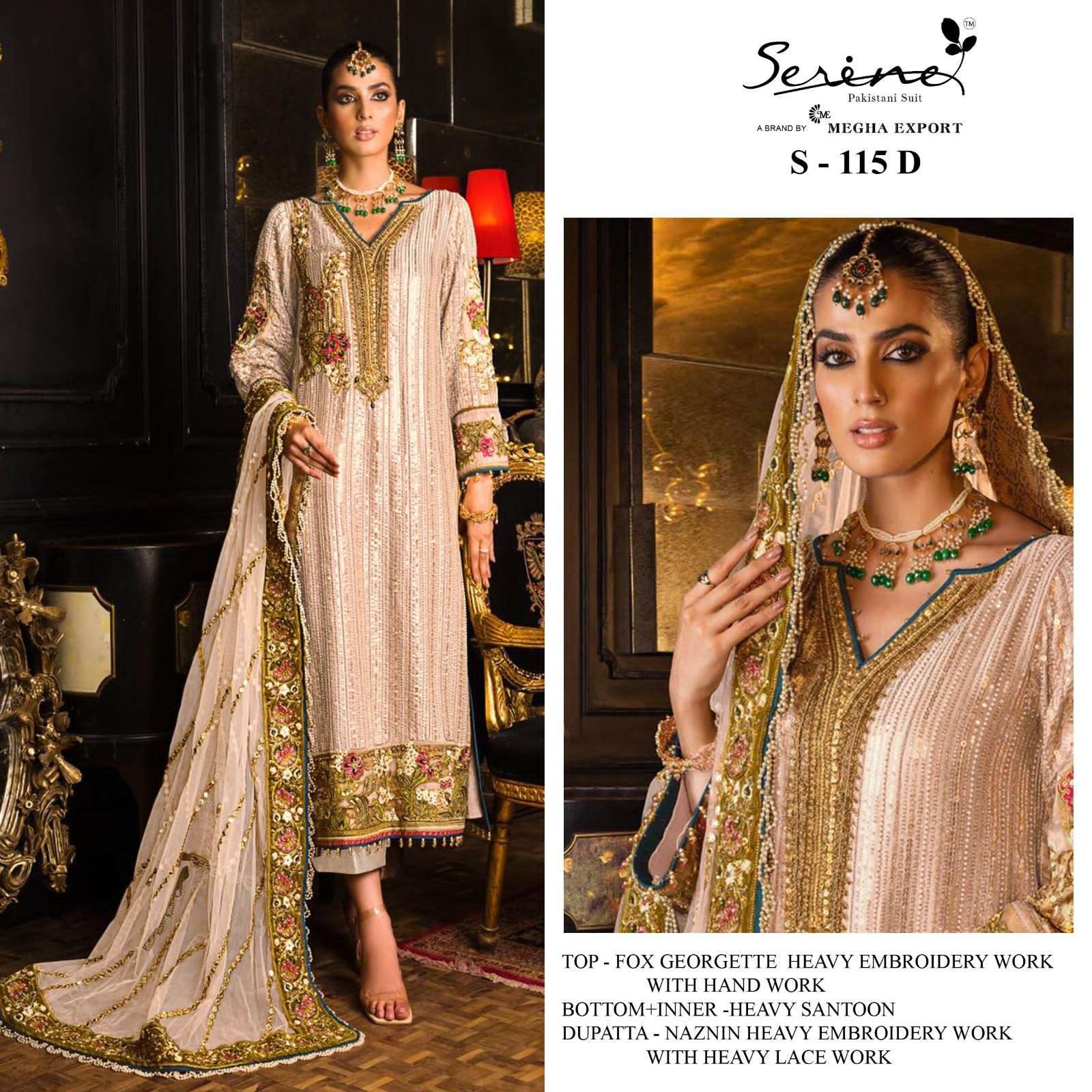 S-115 COLOURS BY SERINE S-115 D TO S-115 G SERIES FAUX GEORGETTE WORK PAKISTANI DRESSES