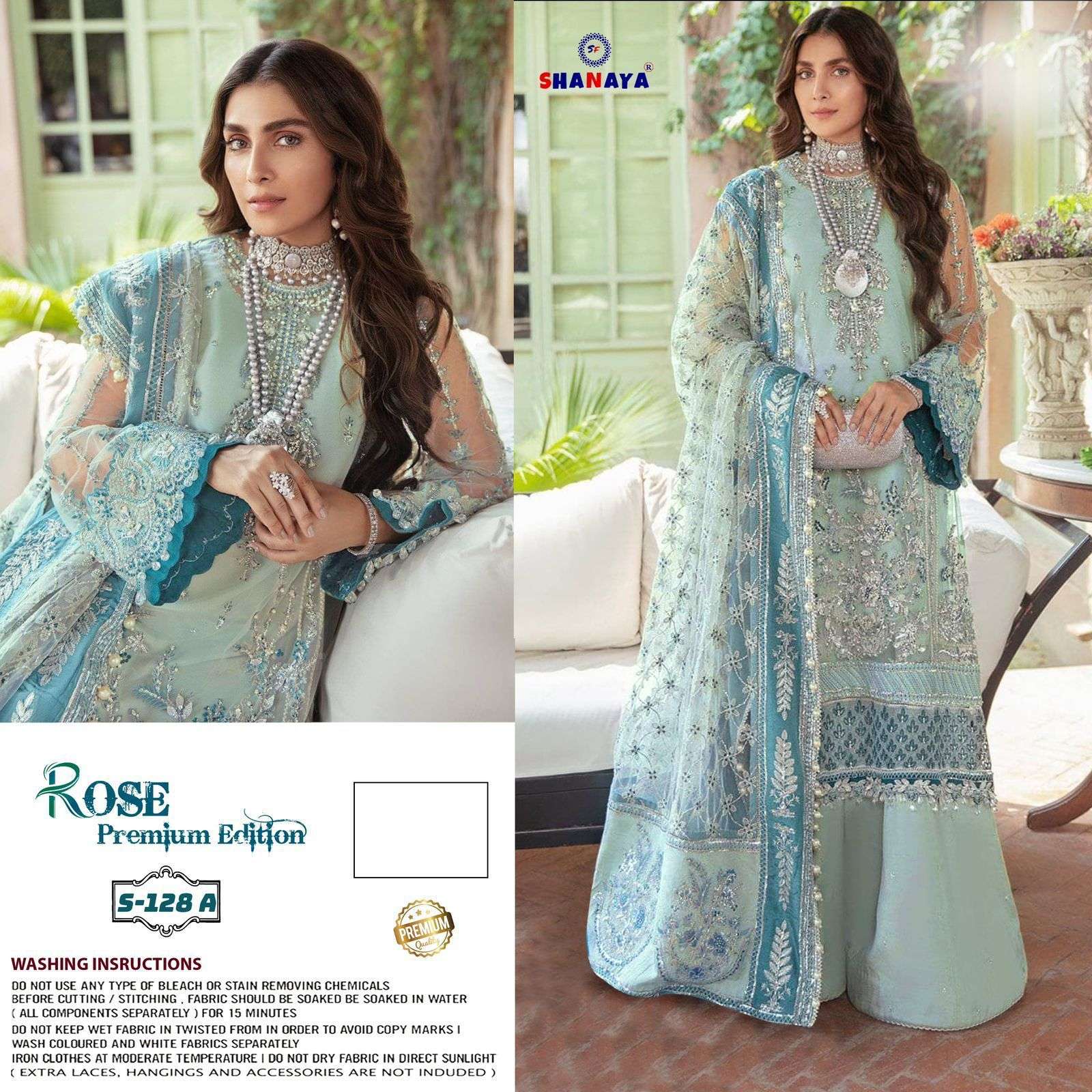 S-128 COLOURS BY SHANAYA FASHION 128-A TO 128-D SERIES FAUX GEORGETTE WORK PAKISTANI DRESSES