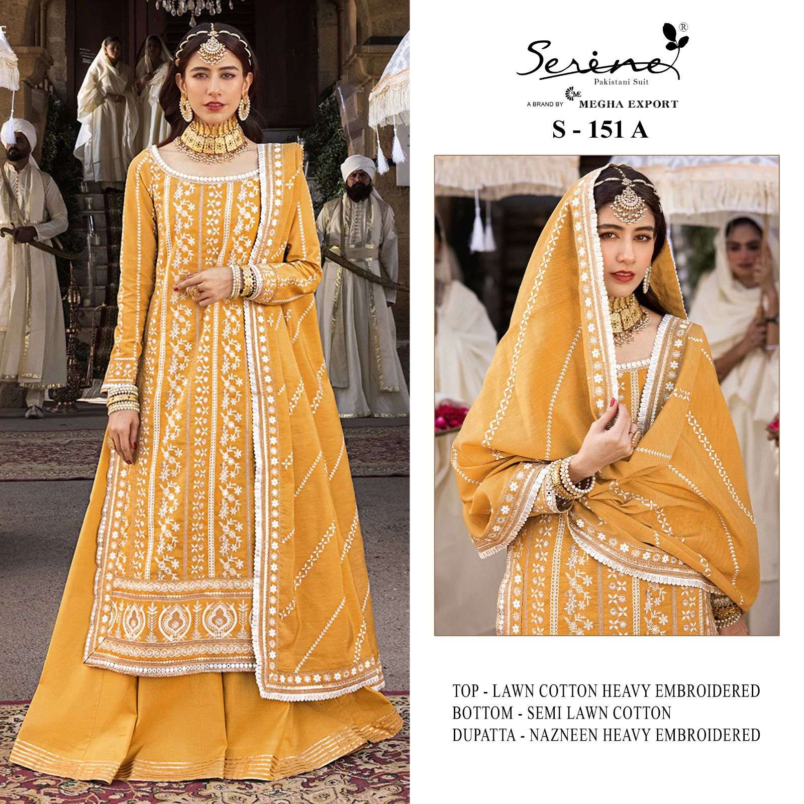 S-151 COLOURS BY SERINE 151-A TO 151-D SERIES LAWN COTTON EMBRODIERY PAKISTANI DRESSES