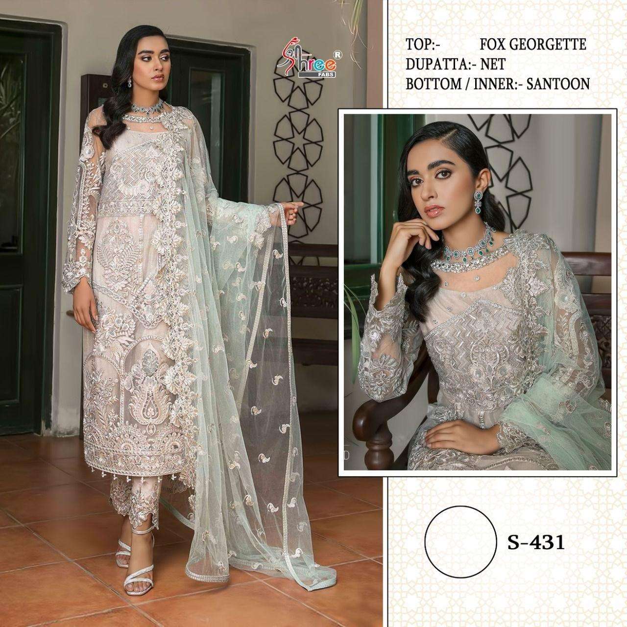 S-431 HIT DESIGN BY SHREE FABS FAUX GEORGETTE EMBROIDERY PAKISTANI DRESS