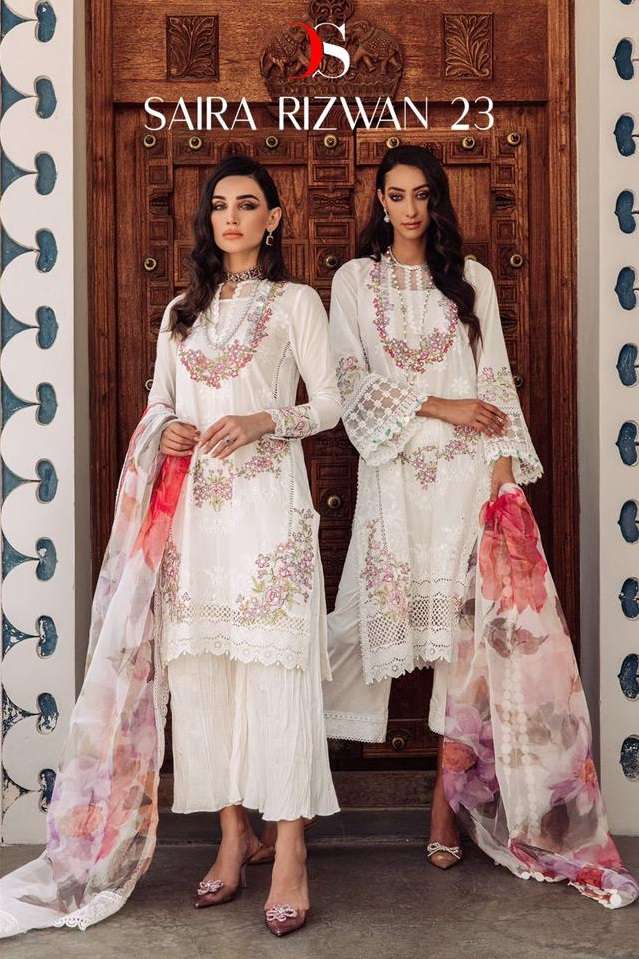 SAIRA RIZWAN 23 BY DEEPSY SUITS 3151 TO 3156 SERIES COTTON EMBROIDERY PAKISTANI DRESSES