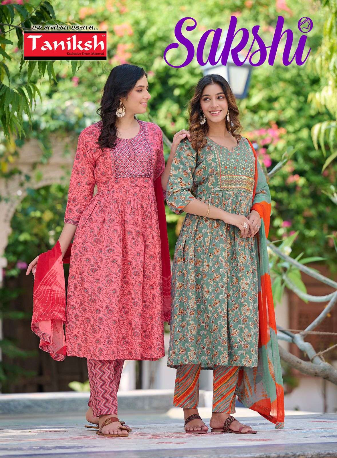 SAKSHI BY TANIKSH 101 TO 108 SERIES PURE COTTON EMBROIDERY NAYRA STITCHED DRESSES