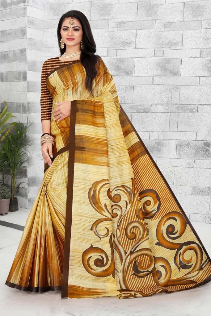 SC SONA CHANDI BY AQSAWHOLESALE PURE COTTON PRINT REGULAR WEAR SAREES