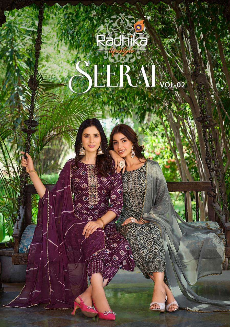 SEERAT VOL-2 BY RAADHIKA LIFESTYLE 2001 TO 2008 SERIES RAYON EMBROIDERY STITCHED DRESSES